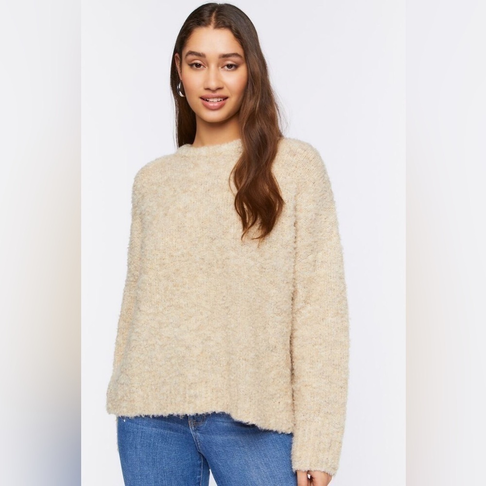 Forever 21 Cream Chunky Knit Sweater Medium